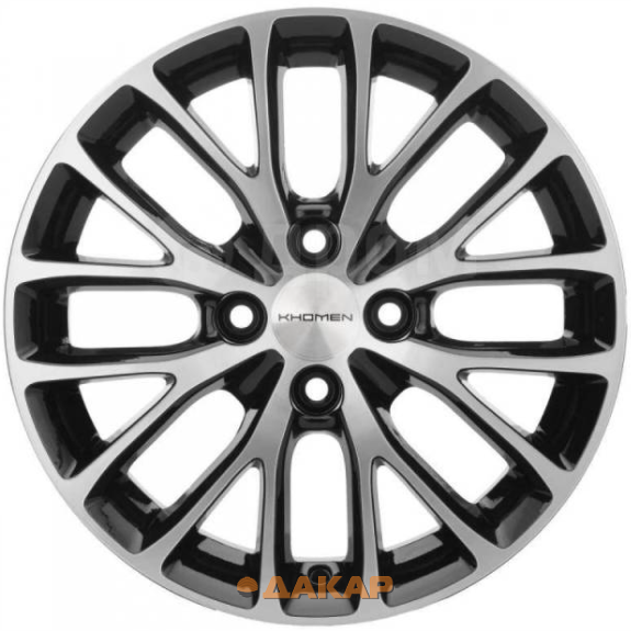 диски Khomen KHW 1506 6x15 4*100 ET39 DIA56.6 Black-FP Литой