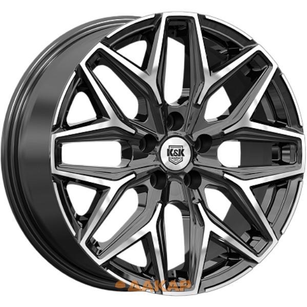 диски K&K Ариус 7x17 4*108 ET20 DIA65.1 Алмаз черный Литой