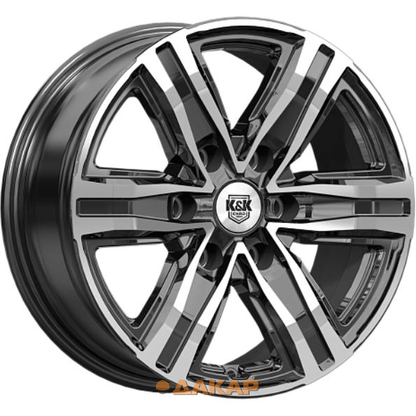 диски K&K R8 7.5x17 6*127 ET45 DIA77.8 Алмаз черный Литой