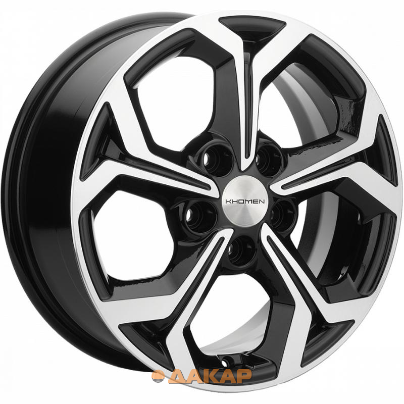 диски Khomen KHW 1606 6.5x16 5*114.3 ET46 DIA67.1 Black-FP Литой