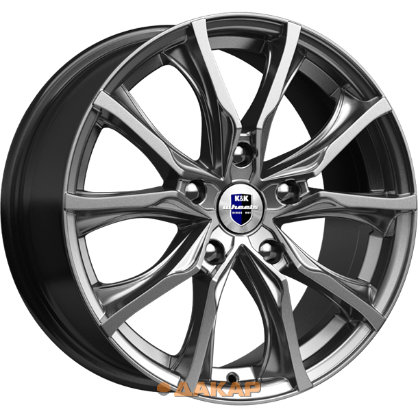 диски K&K Твист 7.5x17 5*105 ET38 DIA56.6 Дарк платинум Литой