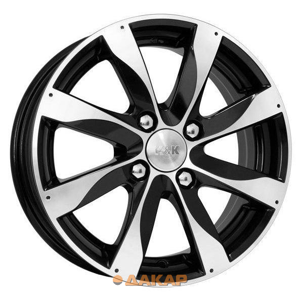 диски K&K Джемини 5.5x14 4*100 ET39 DIA56.6 Алмаз черный Литой