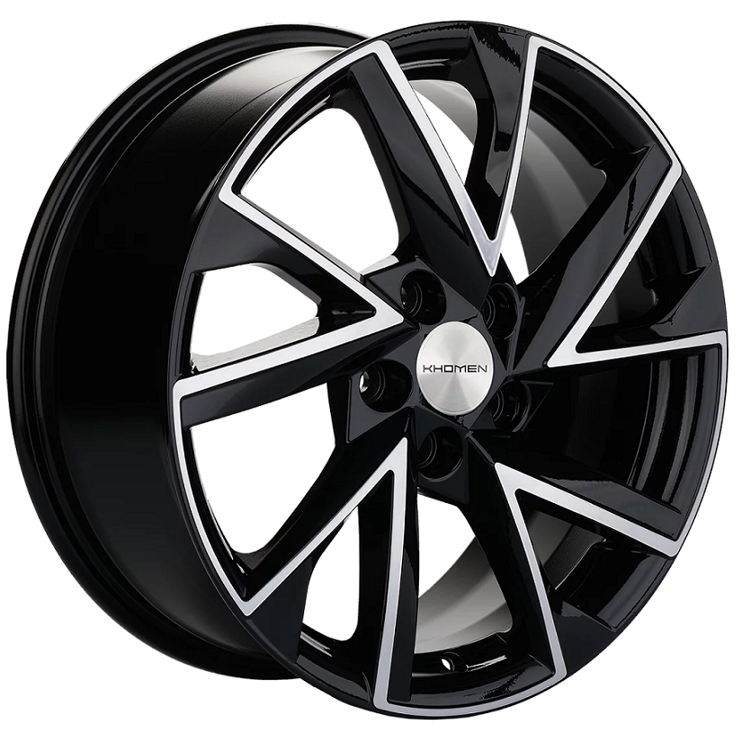 диски Диск литой Khomen Wheels KHW-1714 (ZV Octavia) Black-FP 7j-17 5*112 et49 dia57.1