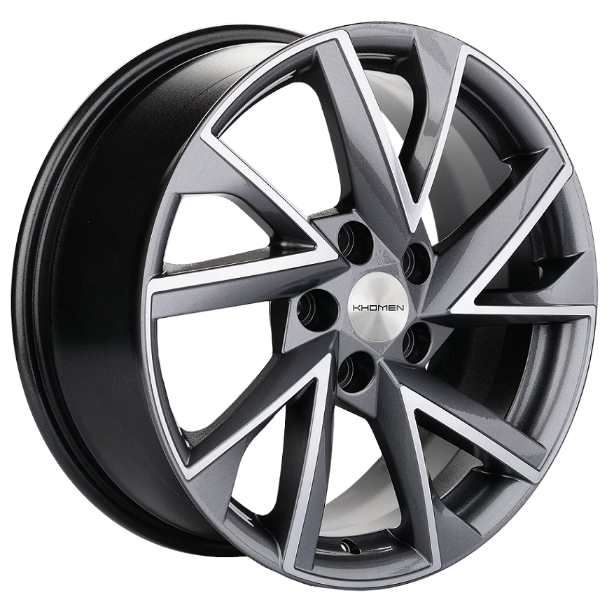 диски Диск литой Khomen Wheels KHW-1714 (ZV Octavia) Gray-FP 7j-17 5*112 et49 dia57.1