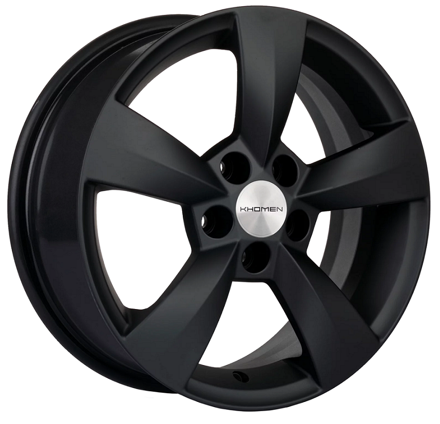 диски Диск литой Khomen Wheels KHW-1504 (Skoda Rapid) BLACK 6j-15 5x100 ET38 DIA57.1