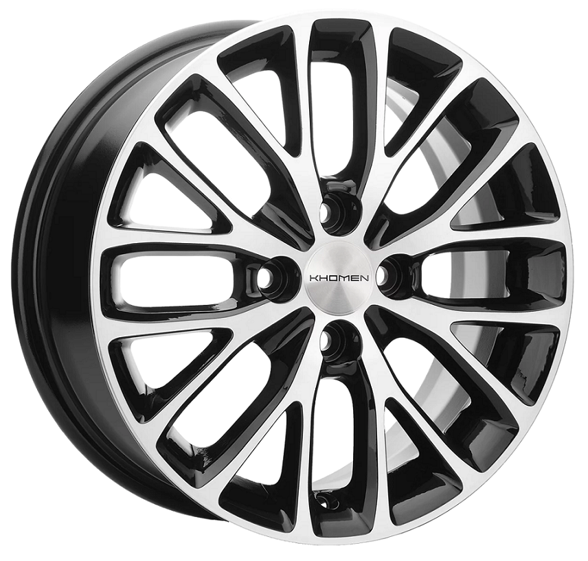 диски 6J 15 4*100 ET50 D60.1 Диск литой Khomen Wheels KHW1506  Black-FP
