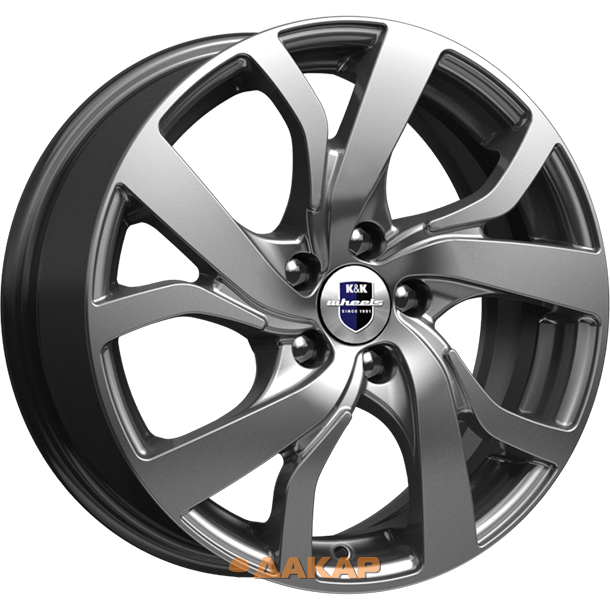 диски K&K Палермо 6.5x16 5*114.3 ET45 DIA60.1 Алмаз черный Литой