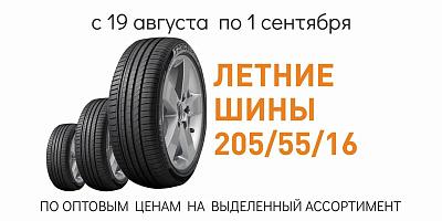 СКИДКА на летние шины 205/55 R16